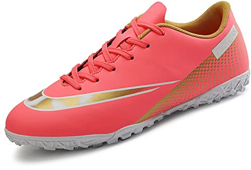 VTASQ Fussballschuhe Kinder Fußballschuhe Jungen Low Top Professional Athletics Trainingsschuhe Outdoor Sportschueh Teens Football Schuhe für Unisex-Kinder Rosa 35EU