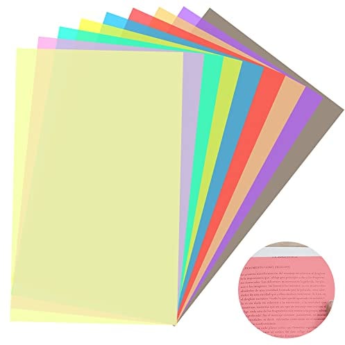 9Pcs A4 Dyslexia Overlay Ruler Guided Reading Highlight Strips Colored Overlay Reading Tracking Rulers Dyslexia Reading Aids for Dyslexia ADHD and to Reduce Visual Stress