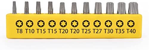 Gunpla 11 Pieces Screwdriver Bits Set 6.35mm Hex Shank Torx Chrome Vanadium Professional DIY Screw Driver Kit, 25mm Electronic Repair Tools with Rack for Tablet Smartphone PC Watches Laptop Glasses
