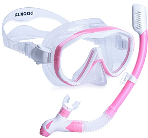 DIZOKIZO Masque de Plongée pour Adultes Masque Tuba Vue Panoramique Anti-Fuite Anti-buée avec Sangles Ajustables et Masque Piscine pour Natation et Plongée sous-Marine