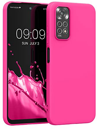 kwmobile Custodia Compatibile con Xiaomi Redmi Note 11 / Note 11S Cover - Back Case per Smartphone in Silicone TPU - Protezione Gommata - rosa shocking