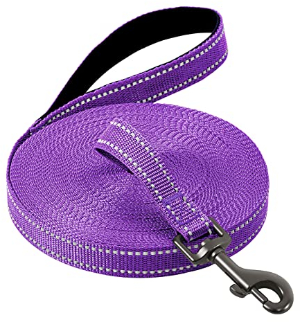 Demigreat Schleppleine für Hunde, 3m / 5m / 10m / 15m / 20m Robuste Lange Hundeleine Reflektierend Trainingsleine mit Gepolsterter Griff und handschlaufe, Ausbildungsleine für Kleine bis Große Hunde