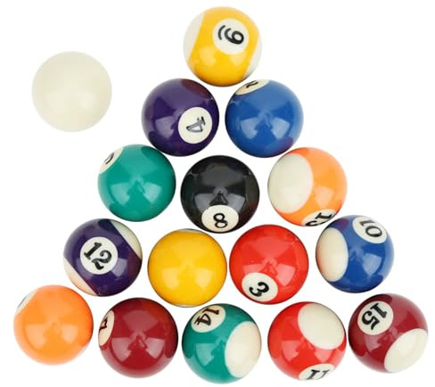 VGEBY Snookerkugeln, Kinder Billardkugel Spielzeug 16 Stück 38mm Billardtisch Billard Training Queue Kugeln Mini Harz Billardkugeln Sportinggoods Billardzubehör
