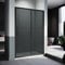 ELEGANT Black Shower Door Shower Screen Sliding with 8mm Easy Clean Glass Modern Bathroom Shower Enclosure for Bathroom Wetroom Cubicles 1400mm