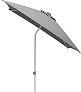KETTLER EASY PUSH Stockschirm 200 x 200 cm | neigungsverstellbarer Sonnenschirm aus Aluminium & Polyester mit Teflon™-Beschichtung | Mittelmastschirm mit UPF 50+ Sonnenschutz | silber/charcoal