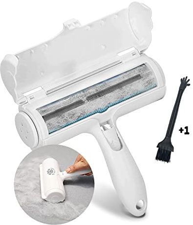 Brosse Anti-Poils Animaux Chien & Chat – Rouleau Ramasse-Poils Réutilisable, Élimine Efficacement Les Poils sur Canapés, Lits, Tapis, Vêtements, Voiture & Paniers