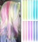 LSKJMO 12 Stück 20 Zoll Licht Regenbogen Perücke Stücke Bunte Party Highlights Clip in Farbigen Haarverlängerungen Multicolors Gerade Synthetische Haarteile für Mädchen Damen