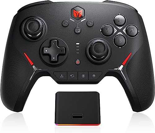 Black Shark BIGBIG WON Controlador, mando mecánico inalámbrico, botón personalizado, giroscopio de 6 ejes, Dual Shock, macro, turbo, 2.4GHz Gamepad para Windows 10/Android/iOS/Switch