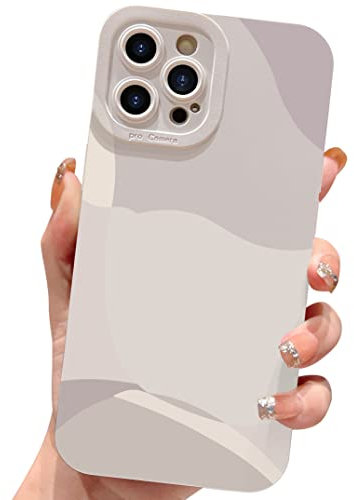 ECZOIL Compatible with iPhone 13 Pro Max Case 6.7 Inch,cute painted art lens protective slim soft phone case for iPhone 13 Pro Max for women girl-White
