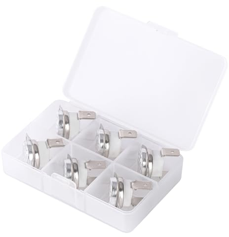 Incontesta KSD301 Thermostatregler – 180 °C, 10 A normal geschlossen, N.C, gebogene Füße, Schnappscheiben-Temperaturschalter, ideal für Mikrowelle, Kaffeemaschine, 6 Stück