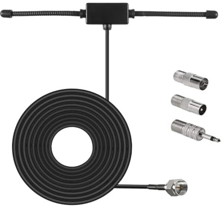 AEDIKO FM Radio Antenna Adhesive Mounting Dipole Antenna for Stereo Receiver Indoor Music System Home Stereo Receiver AV Audio