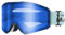 OutdoorMaster Falcon 100% UV-Schutz Snowboard-Schutzbrille für Kinder, Anti-Nebel-Ski-Schutzbrille für Gläser/OTG (weißer Rahmen+VLT 28% blaue Linse)