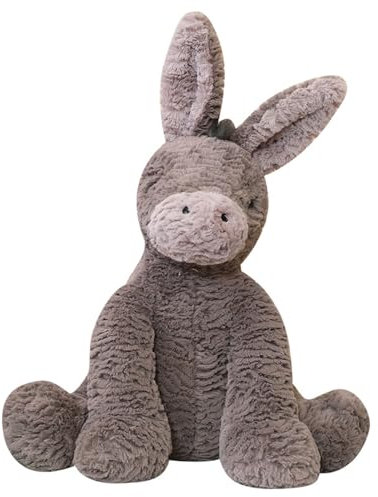Hava Kolari Kuscheltier Esel, Plüschtier Spielzeug Stofftier Figuren Schmusetier Weihnachten Neujahr Geburtstagsfeier Gefälligkeiten Jungen Mädchen Babys Grau (60cm)