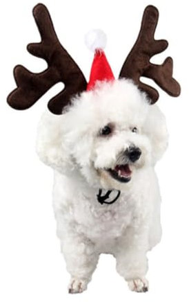 YARNOW Dog Antlers Christmas Head Hoop Pet Headband Festive Decor for Holiday Celebrations