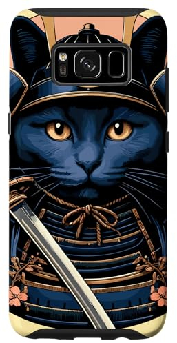 Hülle für Galaxy S8 Samurai Warrior Cat Japaner Sonnenuntergang Katzenliebhaber