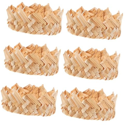 SKISUNO 6pcs Rustic Straw Napkin Rings Woven Napkin Holders for Wedding and Dinner Parties Charming Table Decor for Country Style Events
