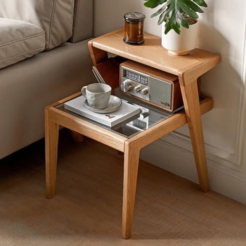 MPFYRCOJ Retro Ladder Bedside Table, Nightstand With Double Shelf, Side Table, Coffee Table for Bedroom, Shelf, Sofa Side,Dining Room, Living Room, Kitchen, Office