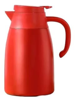 Isolierkanne Edelstahl Isolierter Wasserkocher Haushalt Große Kapazität Isolierter Wasserkocher Warmwasserkessel Schlafsaal Wärmflasche Warmwasserkocher Thermoskanne Kaffeekanne(Red,2.0L)