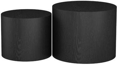 Vicco Couchtisch-Set Giva, 2-teiliger Sofatisch, Schwarz, 48 x 48 cm