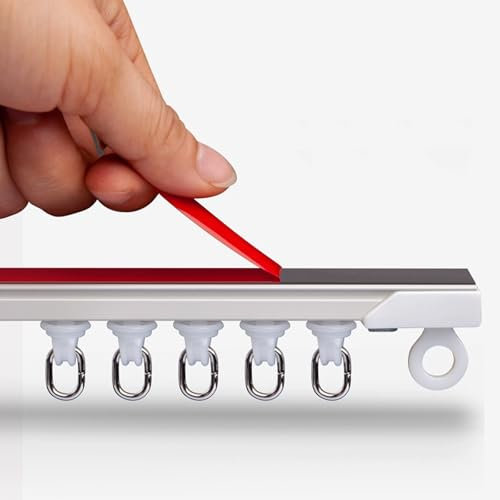 Selbstklebende Decken Gardinenschiene Kein Bohren Vorhangschienen Gleiter Ultradünn Verdeckt Gardinenschiene Decke Montage Für Fenster Türen Badezimmer Schränke Betten Bücherregale Aluminium(280cm)