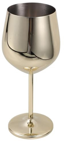 SHOWERORO Bicchieri in Acciaio Inox Calici di Vino Bicchieri di Vino Tonico Occhiali Spumante con Gambo Bicchieri Bar Colpo Calice Bicchieri Tazze di Vino Bicchieri Gin Occhiali d'oro