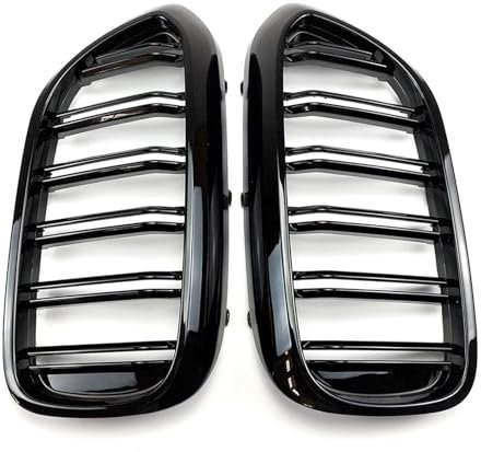 MRNQCB Frontstoßstangen-Kühlergrill Für B&MW 5er M5 G30 G31 520i 530i 540i Frontstoßstangengrill 2-Lamellen Glänzend Schwarzer Frontnierengrill