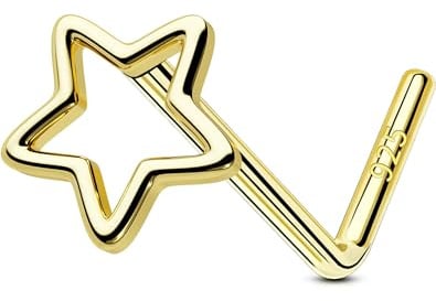 OUFER 20G Nasenring Herz/Stern Nasenpiercing Silber 925 Nasenpiercing Schmuck L-förmig Nasenpiercing Schmuck Nasenstecker Nostril Nasenpiercing Piercing Nase