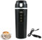 Car Kettle 12V/24V Travel Truck Kettle 500ML Electric Kettle with LCD Display, Quick Heating Temperature Control Portable Stainless Steel Car Electric Kettle for Hot Water, Coffee, Travel Use