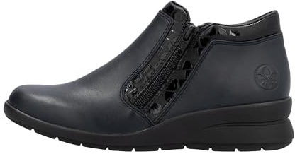 Rieker - L4883 Women's Navy Blue Zip Boots (Blue, UK Footwear Size System, Adult, Women, Numeric, Medium, 3.5)