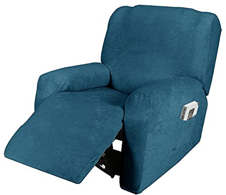 Ultraweicher Samt-Bezug für Liegestuhl mit Seitentasche, dehnbarer Sofa-Schonbezug für Liegestuhl, Couch, Möbelschutz für Liegestuhl