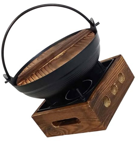 KICHOUSE Traditional Japanese Cookware Set Cast Soup Pot with Enamelled Lid Cooking