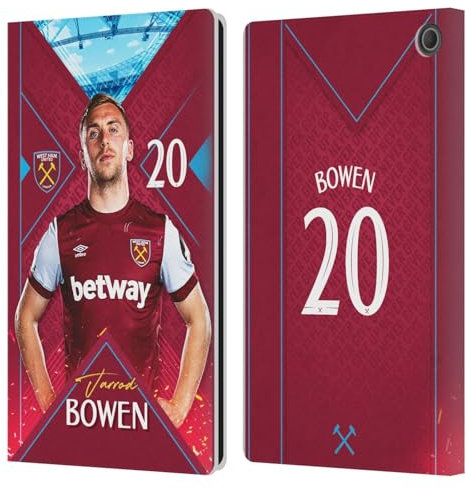 Head Case Designs Offizielle West Ham United FC Jarrod Bowen 2023/24 Erstes Team Leder-Wallet-Hülle Kompatibel mit Amazon Fire Max 11 2023