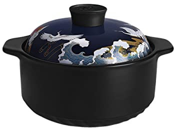 FSLQNX Soup Pot Ceramic Saucepan Style Casserole Soup Pot 2.8L Stew Pan Cookware Kitchen Supplies Cooking Pot Big Ceramic Pot(2)