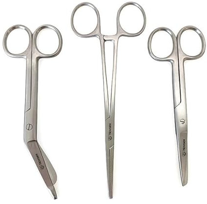 Set de ciseaux d'infirmière Chrome - Ciseaux à bandages - Accessoires infirmiers - Ciseaux de premiers secours - Ciseaux médicaux - Kocher - Cadeau pour infirmière