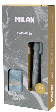 MILAN® Coffret cadeau série Lava avec stylo P1, porte-mine PL1 0,5 mm HB et aiguiseur Capsule, vert