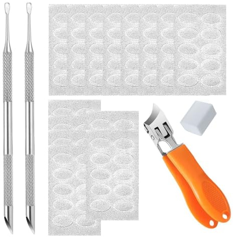 Asheyya 3 Pcs Nails Etching Tool, Cuticle Scraper for Gel Dirt Remover with 150 Pcs 100 Eye Sandpapers
