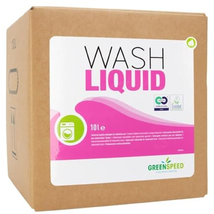 Greenspeed Wash Liquid Laundry Detergent Bag-in-Box, 10 Ltr | Commercial-strength formula targets tough stains first time, while the bulk box provides easy dispensing.