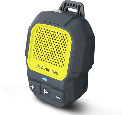 Avantree HomeBuddy – Wearable Mini Bluetooth 5.4 Speaker with Mic, Auracast & aptX Adaptive, IP67 Waterproof, 15H Playtime, Clip-On Speakerphone for Music & Calls, Indoor & Outdoor Use - Yellow