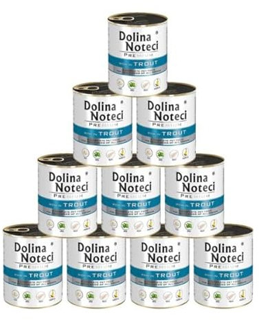 Dolina Noteci Premium – Gluten-Free Wet Dog Food 800g – High Meat Content – Natural Meal for Adult Dogs – No Artificial Additives – Omega 3 & 6 (Trout, 10x800g)