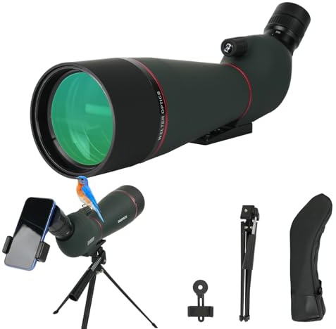 BOSTRON 20-60 x 80 Spektiv Vogelbeobachtung HD FMC für Jagd | Spektive Sportschützen - Wasserdicht Porro Prism mit Stativ,45-Grad-abgewinkelte für Vogelbeobachtung,Zielschießen
