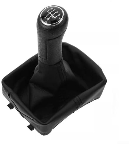 Zilimontt Schaltknauf mit Ledermanschette für Volkswagen 9N und 9N2 Modelle von 2002 bis 2009, kompatibel mit Polo und anderen Fahrzeugen mit 5-Gang-Schaltgetriebe