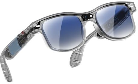 Diyeeni Lunettes Intelligentes AI, Caméra 8MP avec Vidéo 1200P, Bluetooth 5.4 WiFi, Support ChatGPT de Traduction en Temps Réel, Micro Antibruit ENC, pour Les Voyages d'affaires,
