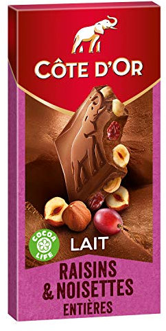 Cote d'Or - bloc lait raisin noisette