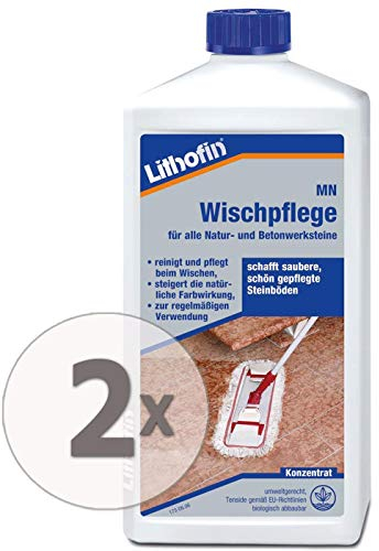 Lithofin MN Wischpflege 2 l - Reinigt & Pflegt 2 in 1 - Ideal für versiegelte & imprägnierte Flächen