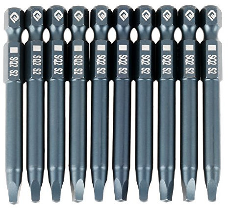 10 pcs 1/4 H6.3x65mm Embouts de tournevis à tête carrés magnétique,Set Embouts de tournevis hexagonale en acier allié