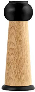 Tivoli by Normann Copenhagen - Barrel Pfeffermühle - Basis: Eiche/Oberteil: Porzellan - Schwarz -H: 20 x Ø: 7,5 cm 0,45 kg - Small