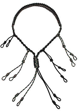 Pannow Duck Call Lanyard Paracord Jagdgans 12 verstellbare Schleifen Outdoor Predator Gear für Fasan Wasservögel (Armee Grün)