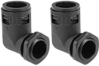 uxcell Corrugated Tube Connector 90 Degree AD21.2 Conduit Hose Joint Clamps 2Pcs