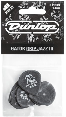 JIM DUNLOP Plektrum Gator Grip Jazz III XL, 6 Stück, 1,4mm