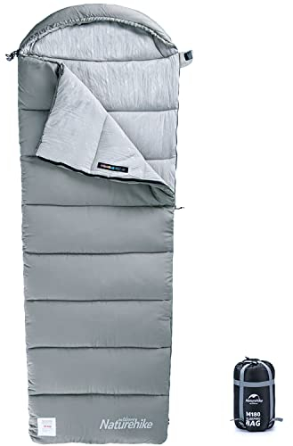 Naturehike Baumwollschlafsack mit Kapuze, 3-Jahreszeiten-Schlafsack, Leicht, Tragbar und Spleißbar, Gefüllt mit 180 g/m2 HHochwertiger Baumwolle